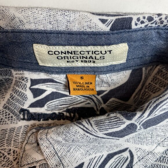 Connecticut Originals Mens Shirt SS 100% Linen Button Down Grey Hawaiian Sz S - Picture 3 of 6